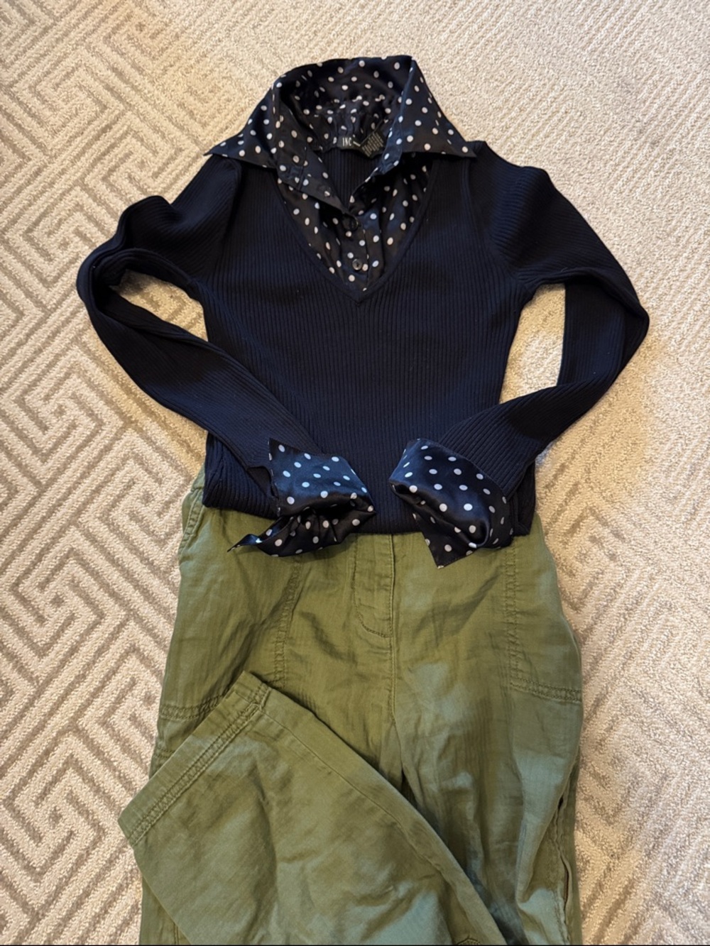 I·N·C International Concepts Polka Dot built in Knit Top